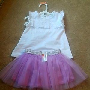 Lavender and white tutu outfit with glitter belt
